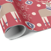 Rotskandinavisches Winterregenkaninchen Geschenkpapier (Rolleneckpunkt)