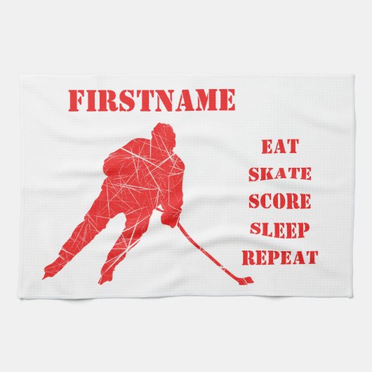 Rotspieler - Eishockey-Skate-Handtuch Geschirrtuch (Horizontal)