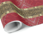 Rotstatus Schöner Streifen Geschenkpapier (Rolleneckpunkt)