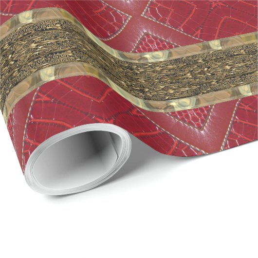 Rotstatus Schöner Streifen Geschenkpapier (Rolleneckpunkt)