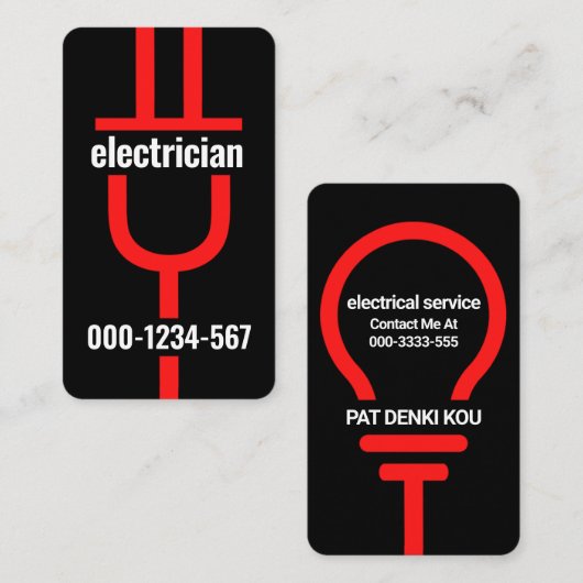 Rotstecker des Elektrons Visitenkarte (Vorne/Hinten)