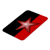 Rotsterner flexibler Magnet schwarz (Linke Seite)