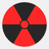 Rotstrahlsymbol Runder Aufkleber (Vorderseite)