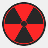 Rotstrahlsymbol Runder Aufkleber (Vorderseite)