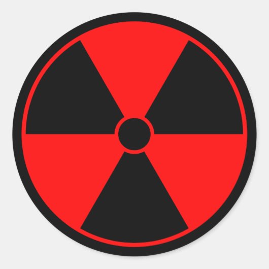 Rotstrahlsymbol Runder Aufkleber (Vorderseite)