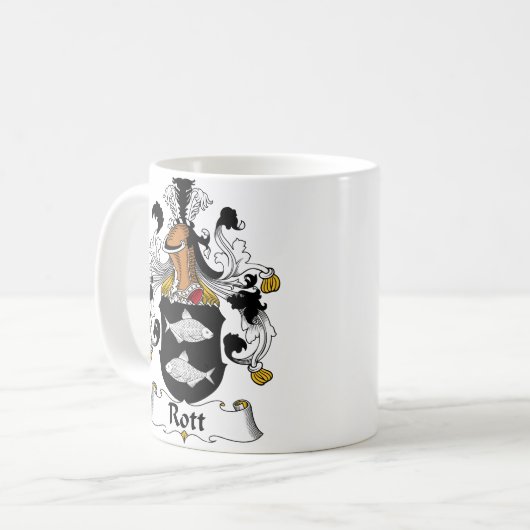 Rott Familienwappen Kaffeetasse (Vorderseite Links)