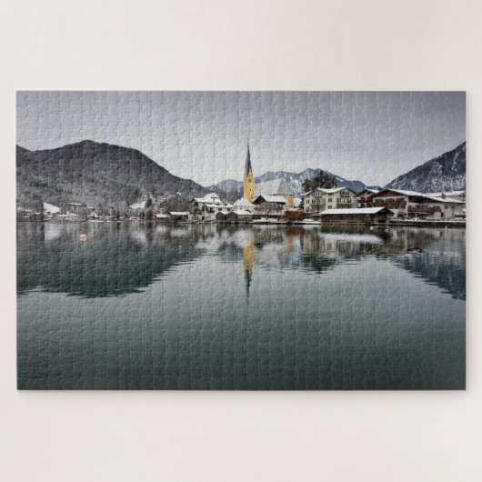 Rottach-Egern beim Tegernsee, Bayern im Winter Puzzle (Horizontal)