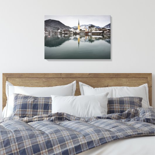 Rottach-Egern im Tegernsee, Bayern im Winter Leinwanddruck (Insitu (Schlafzimmer))