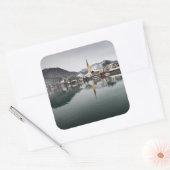 Rottach-Egern im Tegernsee, Bayern im Winter Quadratischer Aufkleber (Umschlag)