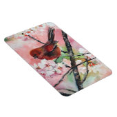 Rottanagervogel auf Kirschblüte Magnet (Rechte Seite)