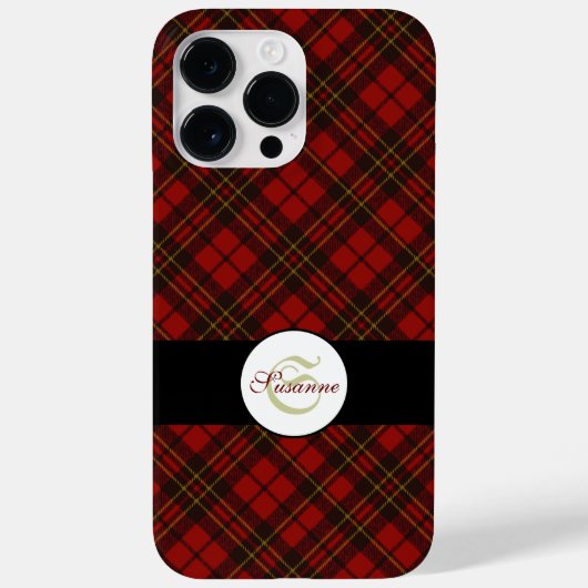 Rottartan Weihnachtsmuster personalisieren Monogra Case-Mate iPhone Hülle (Rückseite)