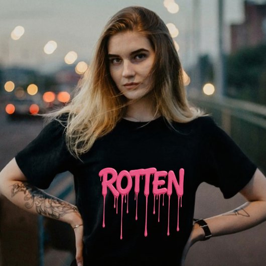 ROTTEN Drip Font Typography Tri-Blend Shirt
