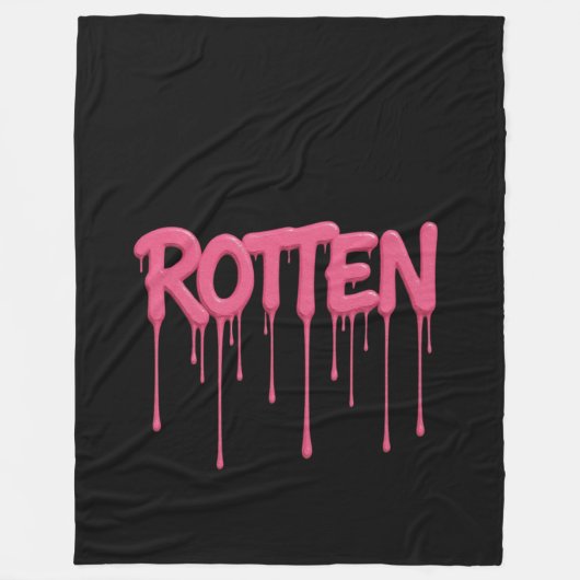 ROTTEN Drip-Schrift-Typografie Fleecedecke (Vorderseite)