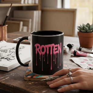 ROTTEN Drip-Schrift-Typografie Tasse