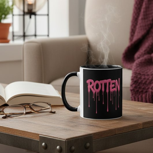 ROTTEN Drip-Schrift-Typografie Tasse