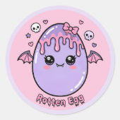 Rotten Egg Pastel Goth Easter Kawaii Pink Lavender Runder Aufkleber (Vorderseite)