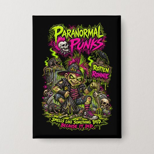 Rotten Ronnie – Paranormale Punks Button (Vorderseite)