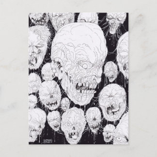 Rotten Ugly Zombies Heads Postkarte