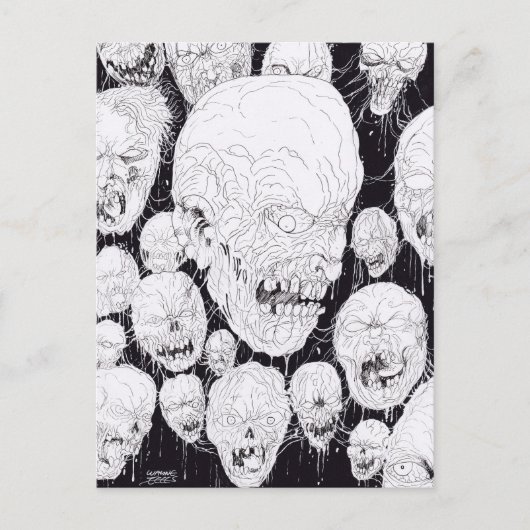 Rotten Ugly Zombies Heads Postkarte (Vorderseite)