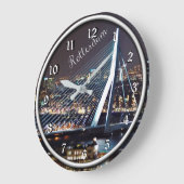 Rotterdam auf dem Nachtstadtbild Große Wanduhr (Winkel)