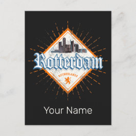 Rotterdam City Netherlands Skyline Vintag Feiertagspostkarte