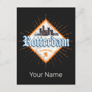 Rotterdam City Netherlands Skyline Vintag Feiertagspostkarte