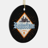 Rotterdam City Netherlands Skyline Vintag Keramik Ornament (Rechts)