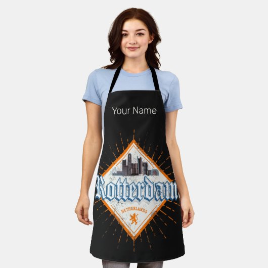 Rotterdam City Netherlands Skyline Vintag Schürze (Getragen)