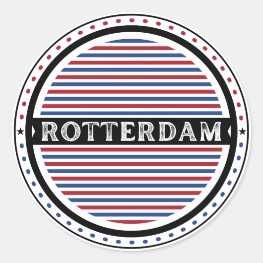 Rotterdam City Pride Emblem – Dutch Identity Runder Aufkleber (Vorderseite)
