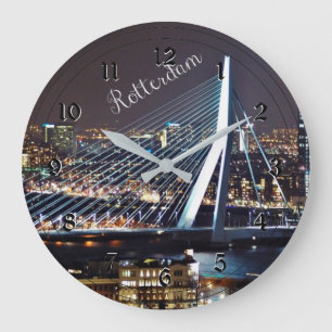 Rotterdam cityscape Acrylic Wall Clock Große Wanduhr