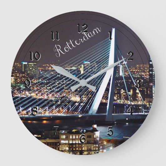 Rotterdam cityscape Acrylic Wall Clock Große Wanduhr (Vorderseite)