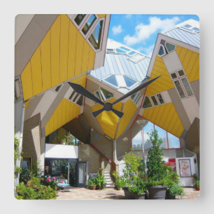 Rotterdam, der Würfel Quadratische Wanduhr