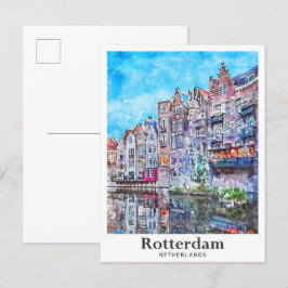 Rotterdam Niederlande Reisen Wasserfarbenhandzeich Postkarte