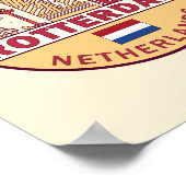 Rotterdam Niederlande Skyline Emblem Poster (Ecke)