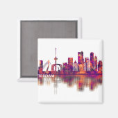 Rotterdam Niederlande Skyline Magnet (Vorderseite/Rückseite)