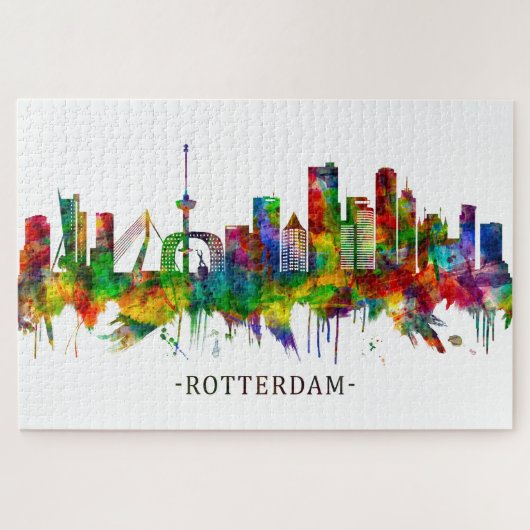 Rotterdam Niederlande Skyline Puzzle (Horizontal)