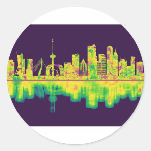 Rotterdam Niederlande Skyline Runder Aufkleber