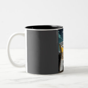 Rotterdam Niederlande Vintager Minimal Retro Tr Zweifarbige Tasse