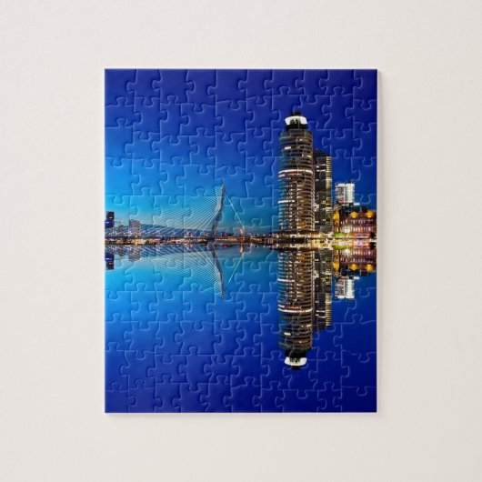 Rotterdam Night Skyline Puzzle (Vertikal)