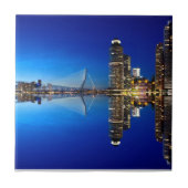 Rotterdam Skyline Cityscape Fliese (Vorderseite)