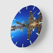 Rotterdam Skyline Cityscape Runde Wanduhr (Winkel)