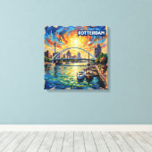 Rotterdam Skyline Hafen Leinwand Kunst (Insitu (Holzboden))