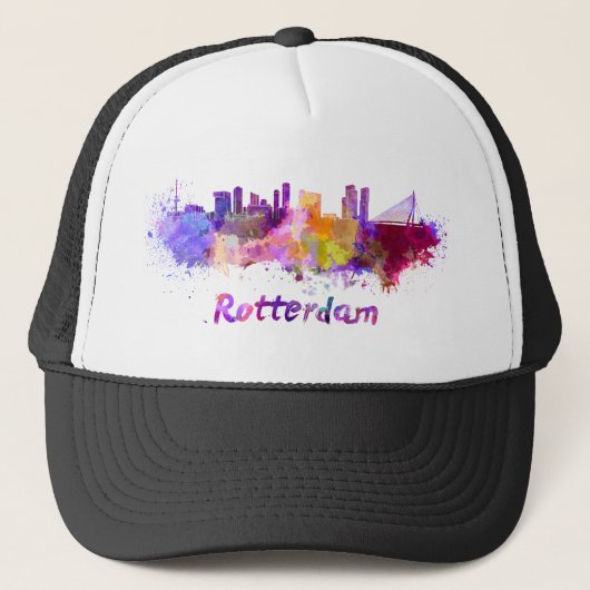 Rotterdam skyline im Watercolor Truckerkappe (Vorderseite)