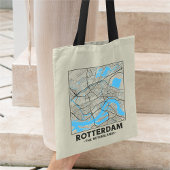 Rotterdam, The Netherlands, City Map Tote Bag Tragetasche