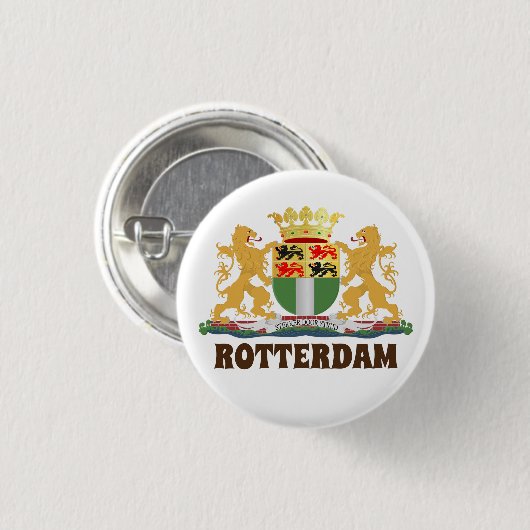 Rotterdam Wappen, Niederlande Button (Vorne & Hinten)