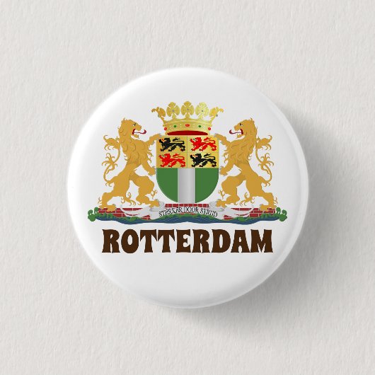 Rotterdam Wappen, Niederlande Button (Vorderseite)