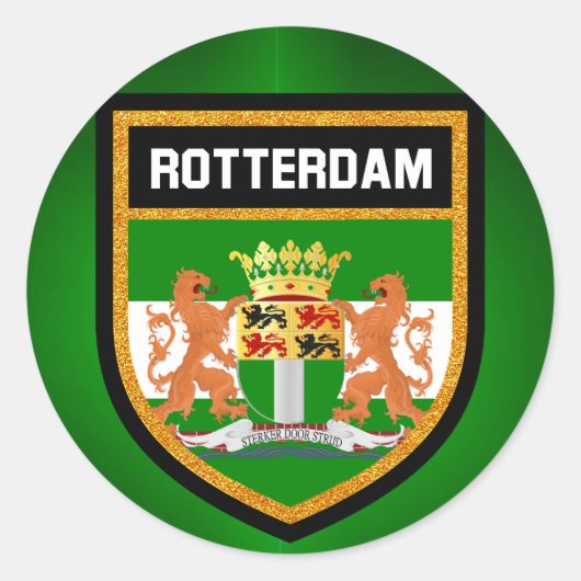 Rotterdamer Flagge Runder Aufkleber (Vorderseite)