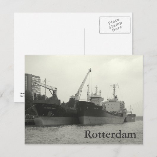 Rotterdamer Hafen Postkarte (Vorne/Hinten)