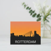Rotterdamer Silhouette, Sonnenuntergang im Sommer Postkarte (Stehend Vorderseite)
