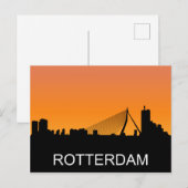 Rotterdamer Silhouette, Sonnenuntergang im Sommer Postkarte (Vorne/Hinten)